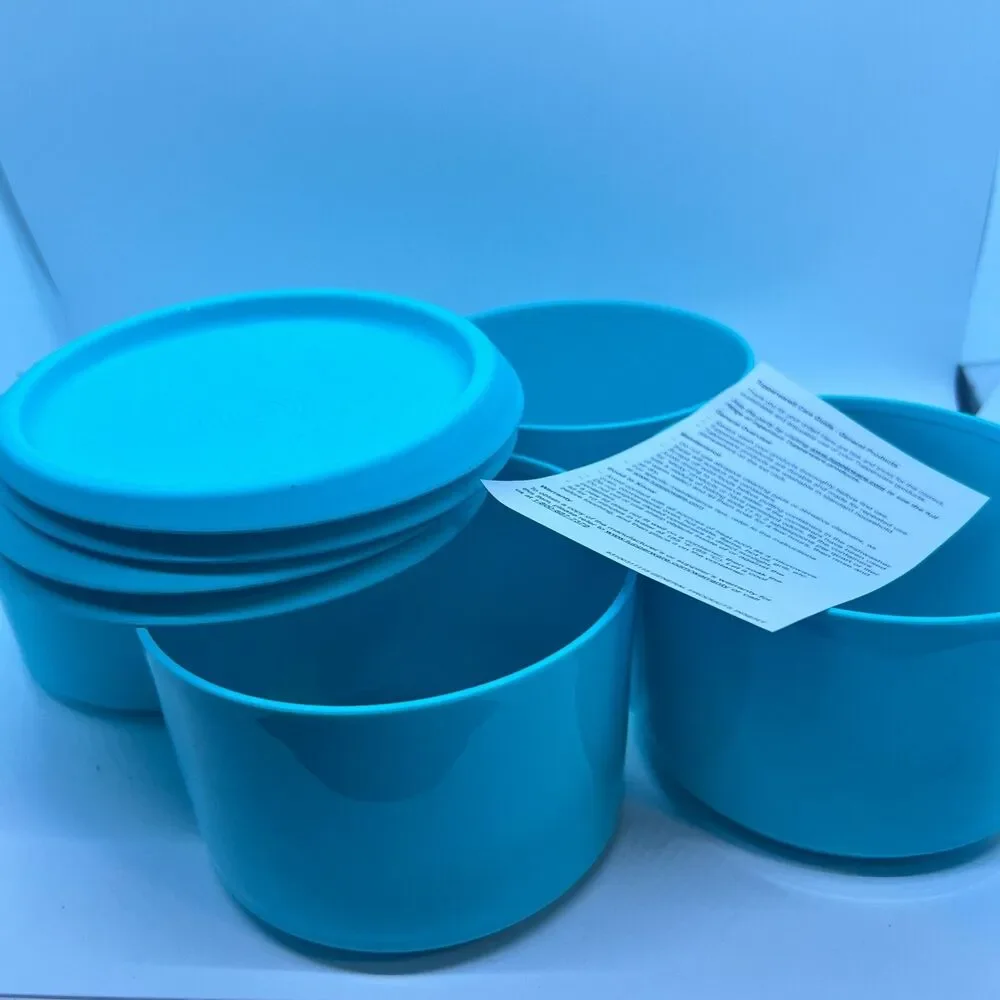 Tupperware 8pc (set of 4) Serve and Store Food Storage Canister Set blue teal